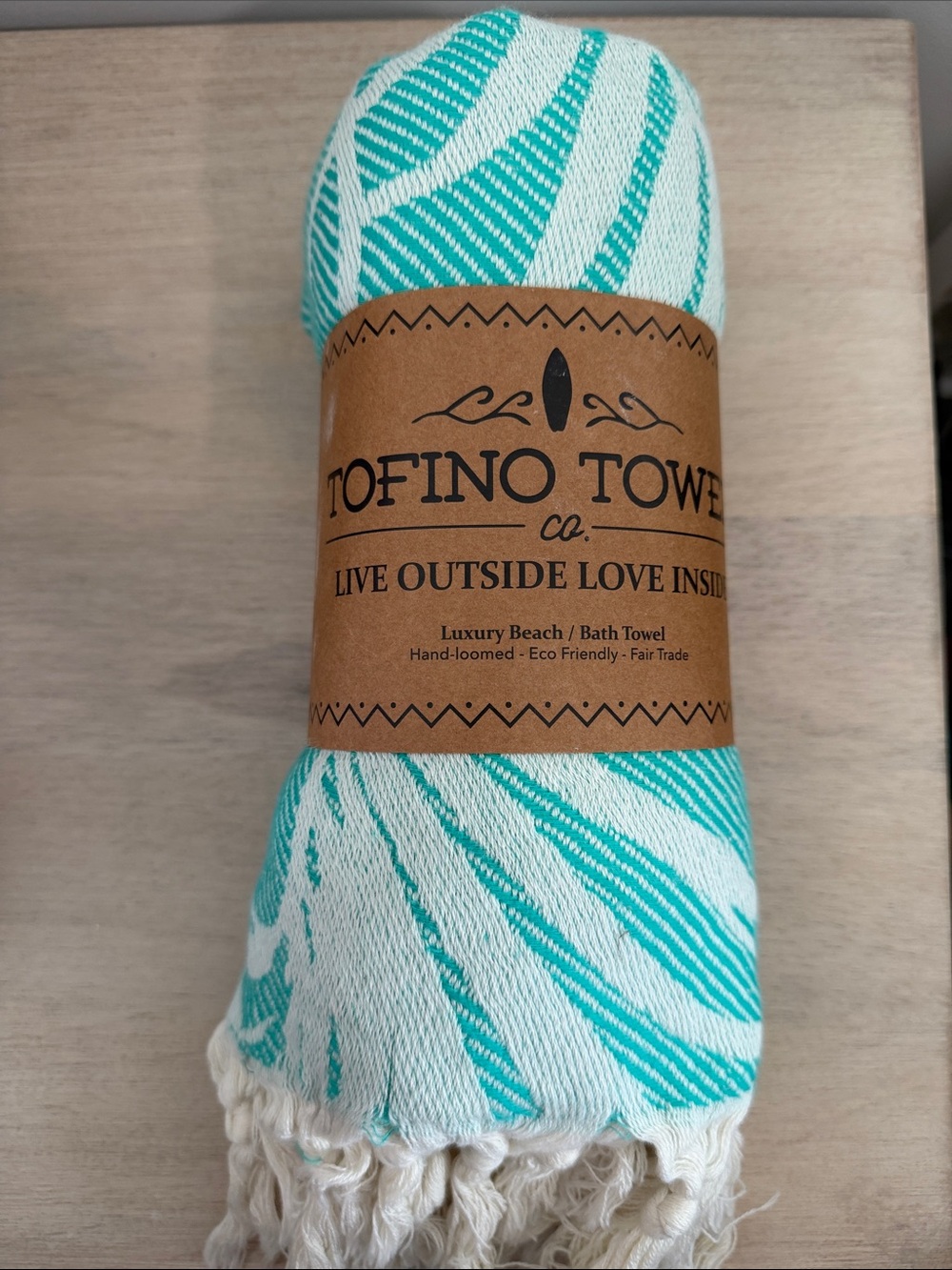 Tofino Towel Co Serenity Towel Sea Green Turkish Cotton Beach Towel NWT
